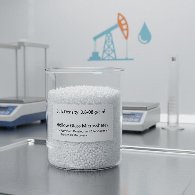 Densitas Bulk 0.06-0.08 Mikrosfer kaca berongga untuk solusi situs pengembangan minyak bumi dan pemulihan minyak yang ditingkatkan