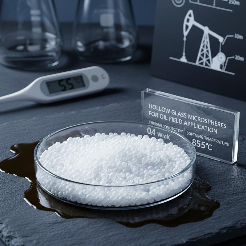 Mikrosfer Kaca Berongga dengan Konduktivitas Termal 0,04 WmK untuk Aplikasi Ladang Minyak dan Suhu Pelunakan 855℃