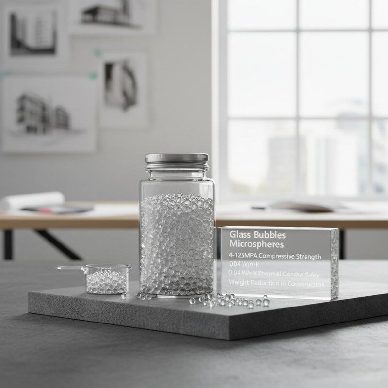 Gelembung Kaca Mikrosfer dengan Kekuatan Tekan 4-125MPa dan Konduktivitas Termal 0,04 W/m·K untuk Pengurangan Berat dalam Konstruksi
