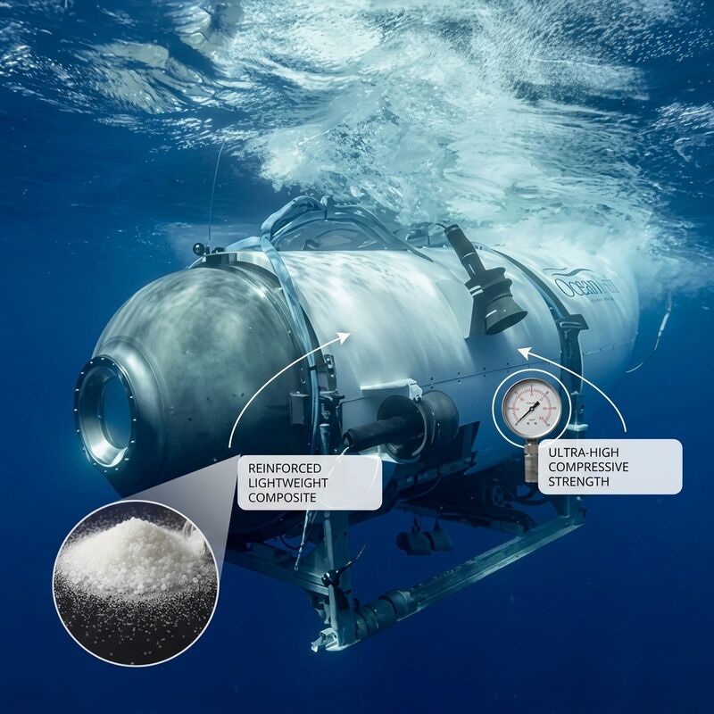 10 to 100 Microns Diameter Glass Microbubbles with Low Thermal Conductivity 0.2 and Low Moisture Absorption for Composite Manufacturing