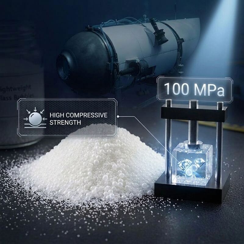 Bubble Kaca Kerongkongan HN15 Densitas Ultra Rendah 0.08-0.15 g/cm3 Filler Isolasi Termal untuk Lapisan hemat energi
